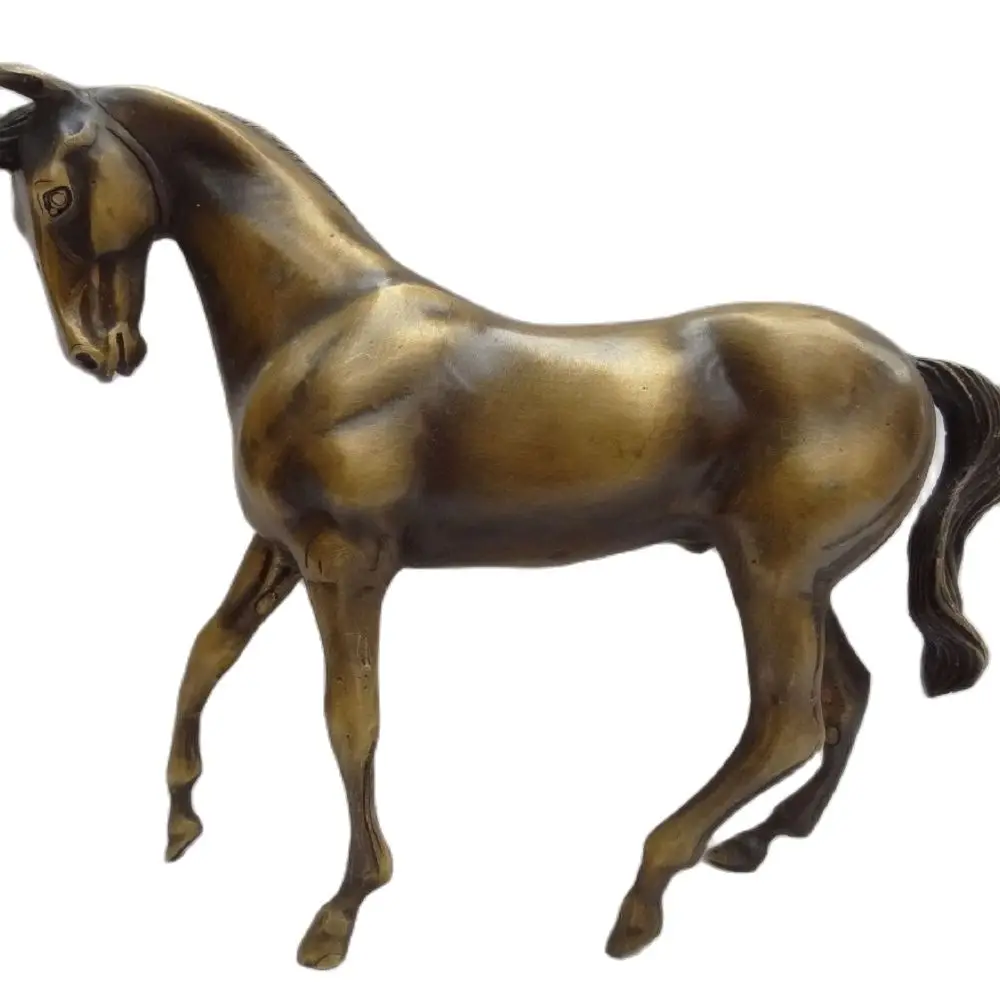 

Free Shipping 25cm Chinese Bronze Carved Animal Steed Year Zodiac Tang Running Horse Statue