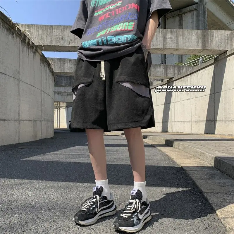 2024 Elegant Fashion Harajuku Slim Fit Ropa Hombre Loose Casual Sport All Match Trousers Patchwork Pockets Straight Leg Pants
