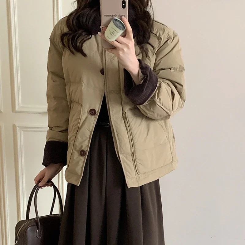 2024 new short Korean style women's winter loose cotton coat thickened small fragrant cotton coat trendy fashion jacket 5
