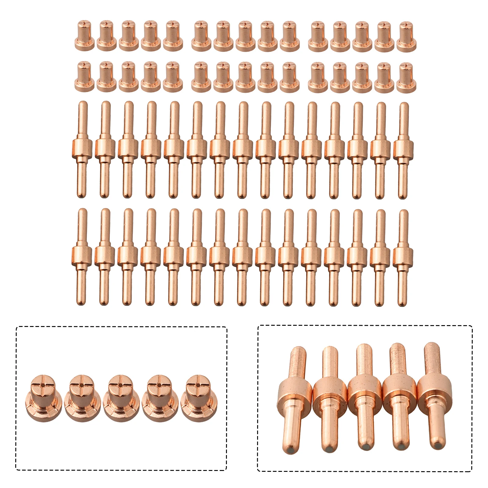 

PT-31 Plasma Cutter Consumables Electrodes Cutting Consumables Electrodes Replacement 60pcs Electrode Nozzle PT-31