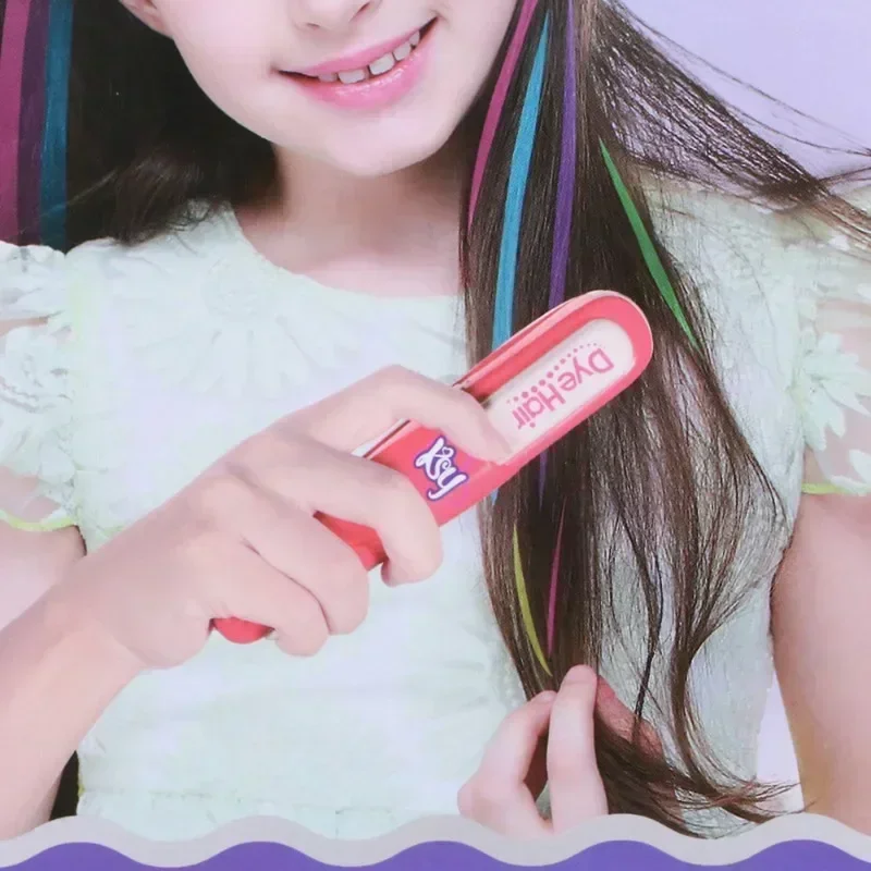 DIY Color Hair Stick Set Girl Toy Washable Hair Chalk Set Toy Temporary Bright Dyeing Chalk Comb