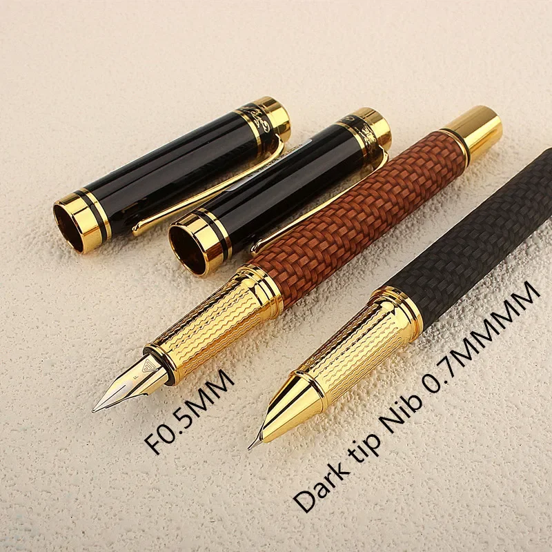 Luxury Quality Cloth Weave Metal Fountain Pen Financial Office Student Supplies School Stationery Ink Pens 4