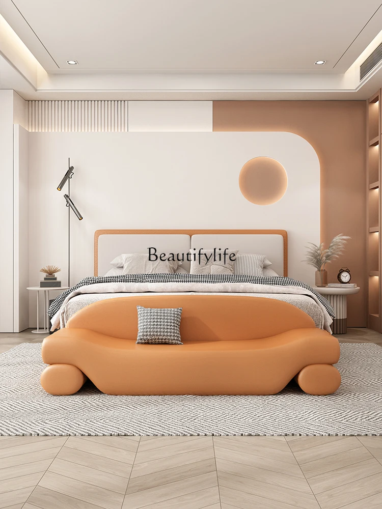 

Nordic Light Luxury Bed End Stool Living Room Clothing Store Storage Special-Shaped Small Sofa