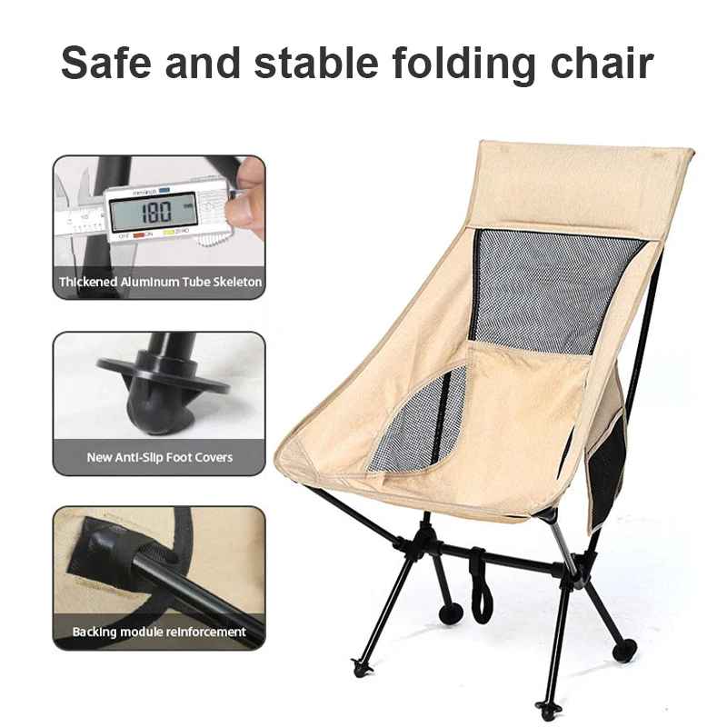 Outdoor Moon Chair with Foot Recliner Rest Portable Camping Ultralight Folding Chairs Backpack Chair for Fishing Picnic Hiking folding chair