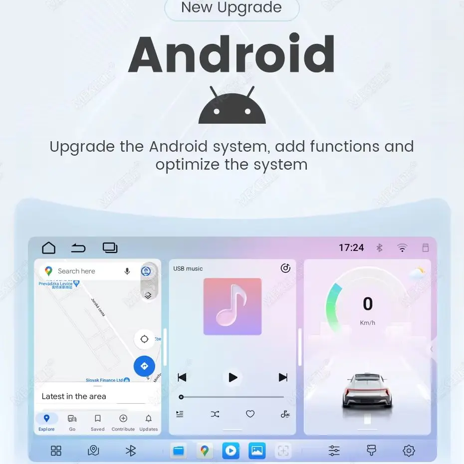 MEKEDE Radio para coche con CarPlay Android Auto de 7/9/10,1 pulgadas, reproductor multimedia universal con navegación GPS Android para Peugeot, VW, Nissan, Hyundai, Kia, Benz, Audi, BMW, pantalla táctil WiFi, autorradio, reproductor de vídeo, unidad principal, estéreo, sistemas inteligentes 4