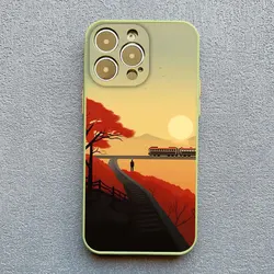 Autumn Maple Leaf Scenery Fall Phone Case - iPhone 13 Mini (Matcha QRFG 1)