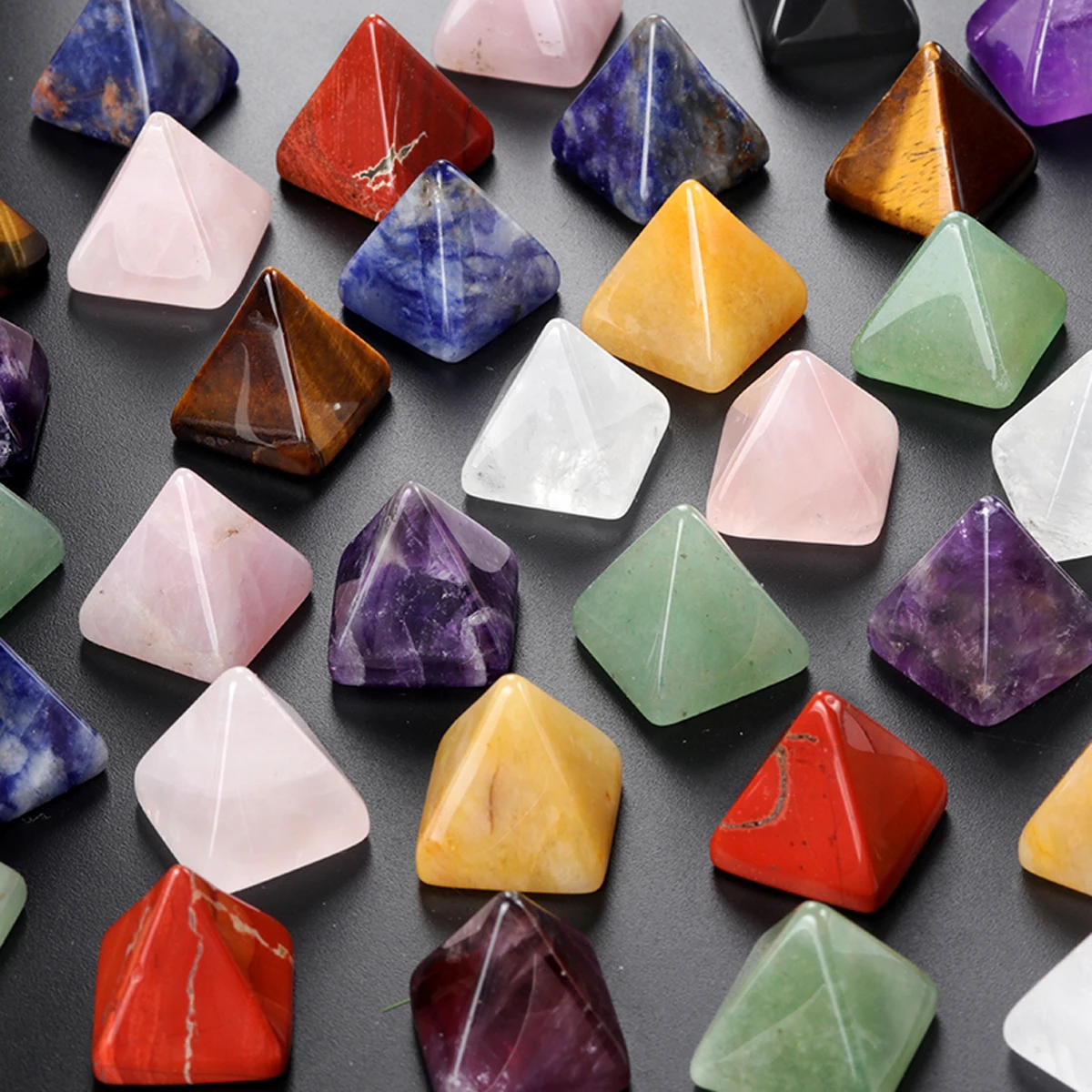 1pc Natural Agate Stone Gems Mineral Crystal Quartz Mini Pyramid Chakra Reiki Energy Healing Point Tower Room Home Decoration 4