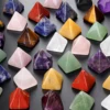 1pc Natural Agate Stone Gems Mineral Crystal Quartz Mini Pyramid Chakra Reiki Energy Healing Point Tower Room Home Decoration 4