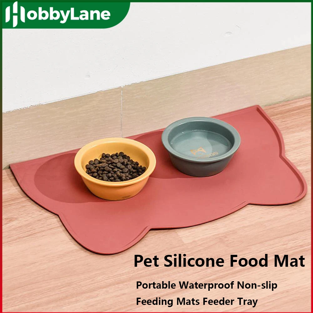 Pet Bowl Mat Silicone Waterproof Dog Feeding Mat No-Slip Cats Food Placemat  Treat Mat for Food Water Bowls with Edges - AliExpress