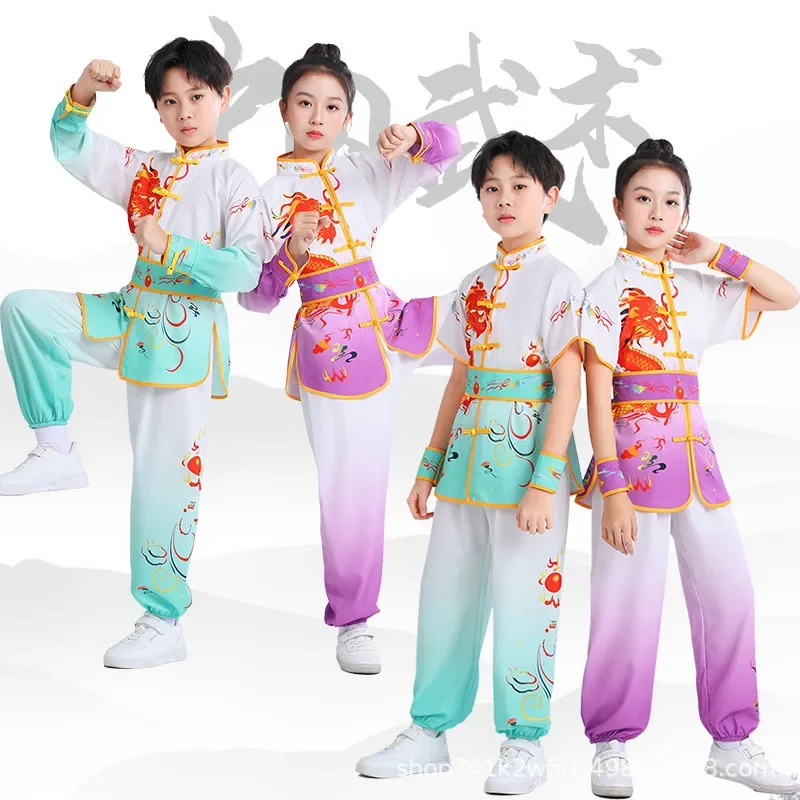 Brevdu dragon de style chinois pour enfants, Tai Kung Fu, arts martiaux, pratique, étudiant, fongique, performance d'entraînement à l'examen, trempé