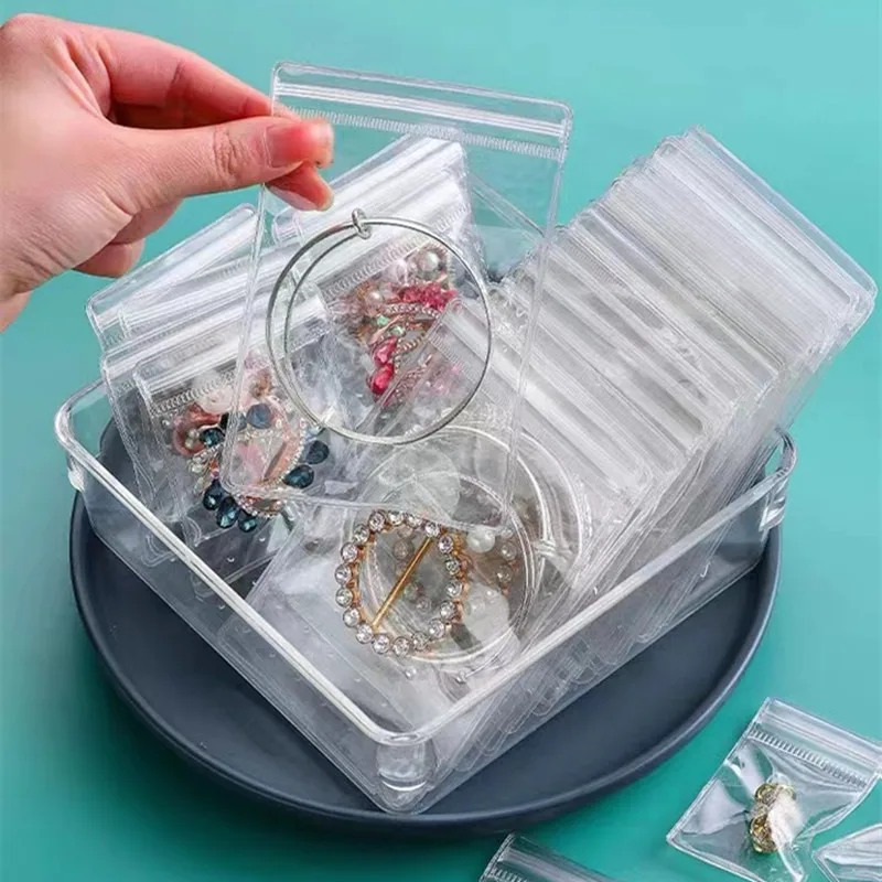 Portable Travel Jewelry Earring Organizer Storage Bag, Transparent Anti  Oxidation Small Jewelry Earring Stud Necklace Ring Storage Bag, 30 Pcs  Small Storage Bags 