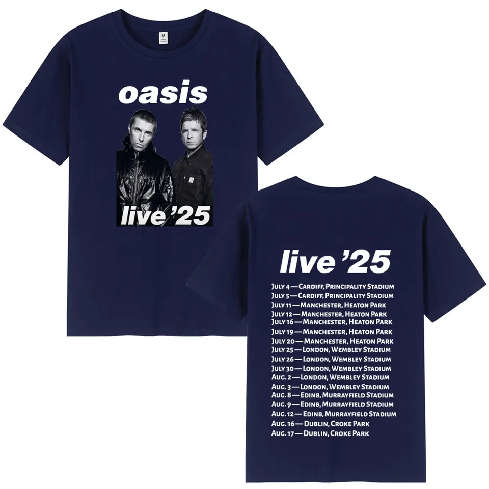 Rock Band O-Oasis Live 25 Tour T-Shirts Mens Women Summer Casual O