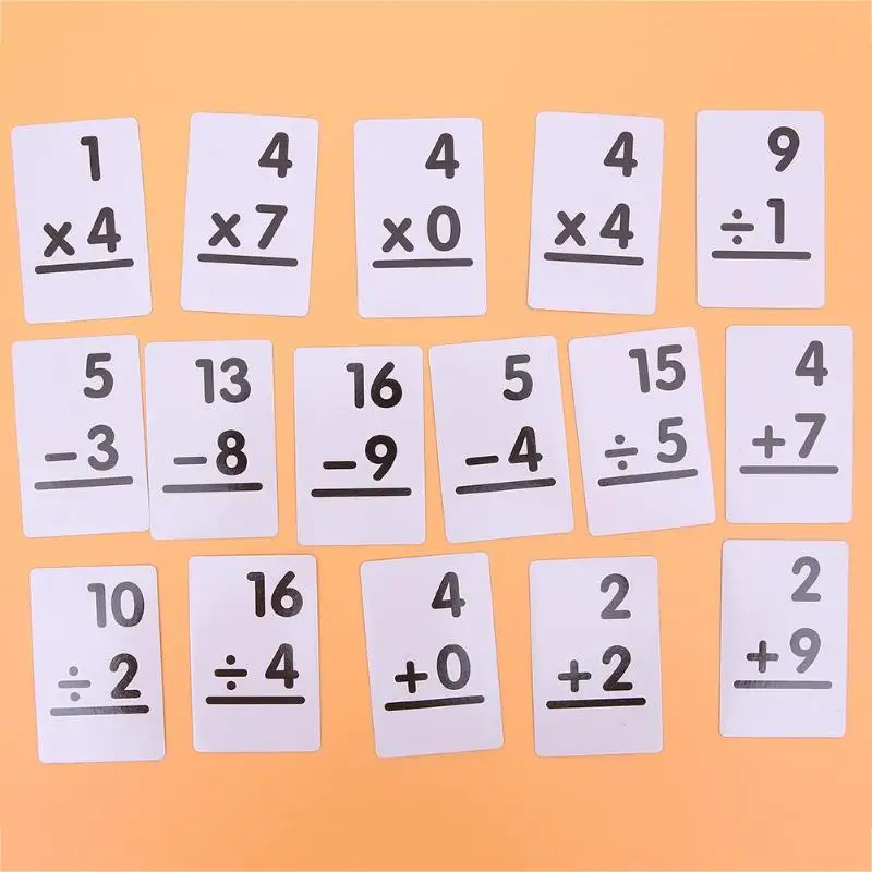 36 Pcs Math Flashcards Arithmetic Cards of Addition Subtraction Multiplication Division Kids Ages 4-8 Maths Learning Pocket Card 6