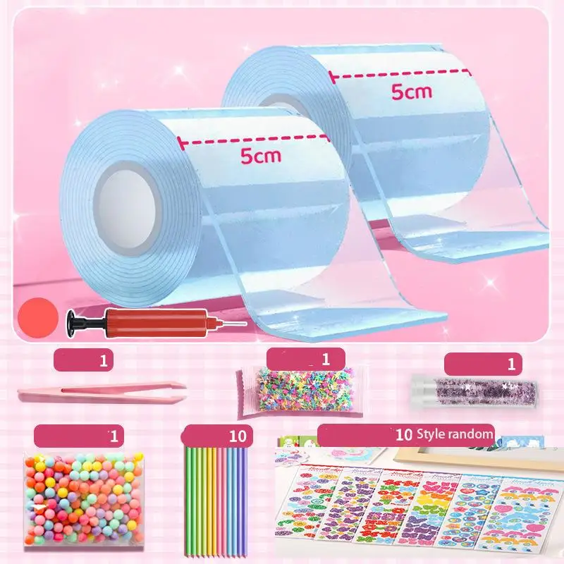 Description Picture 4 of itemPET Nano Tape Double-Sided Tape Set Kneading Music Bubble Blowing Stress Relief Toys Adhesive Sealant Hardware Home Decoration