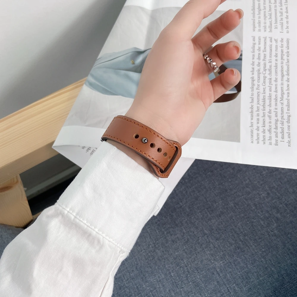 Фото Кожаный ремешок для смарт-часов Huawei Watch Fit 2 Band, сменный спортивный браслет в стиле ретро, ремешок Fit2, аксессуары для часов №3
