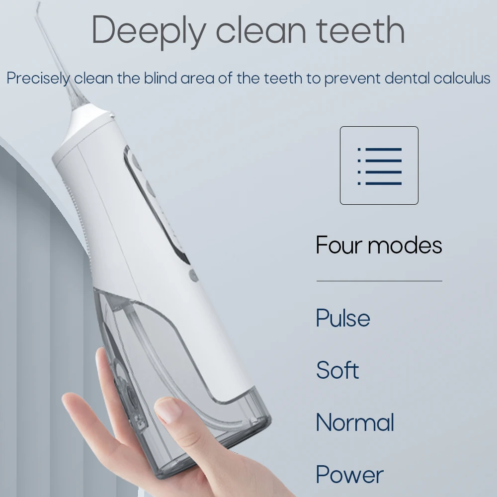 Oral Irrigator USB Rechargeable 310ML Large Tank Water Floss Portable Dental Water Sprayer For Teeth Cleaning