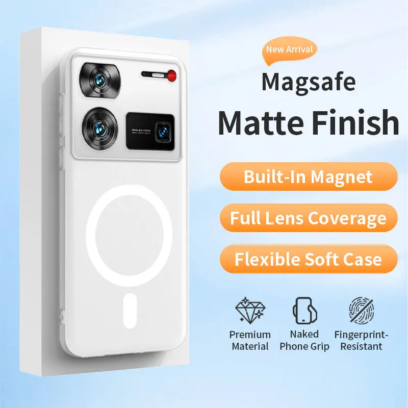 Magnetic TPU Soft Matte Clear Phone Case with Magsafe Compatibility