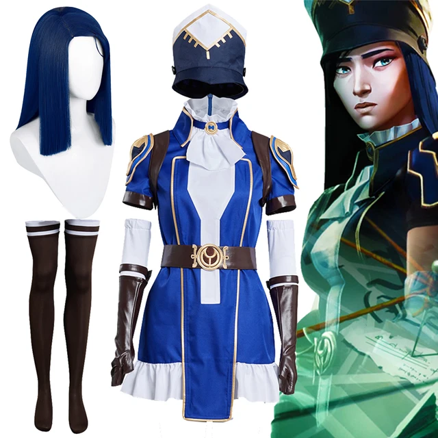 

Arcane the Sheriff of Piltover LOL Caitlyn Cosplay Costume Wig Hair Hat Outfits Game Halloween Carnival Suit For Women Girls