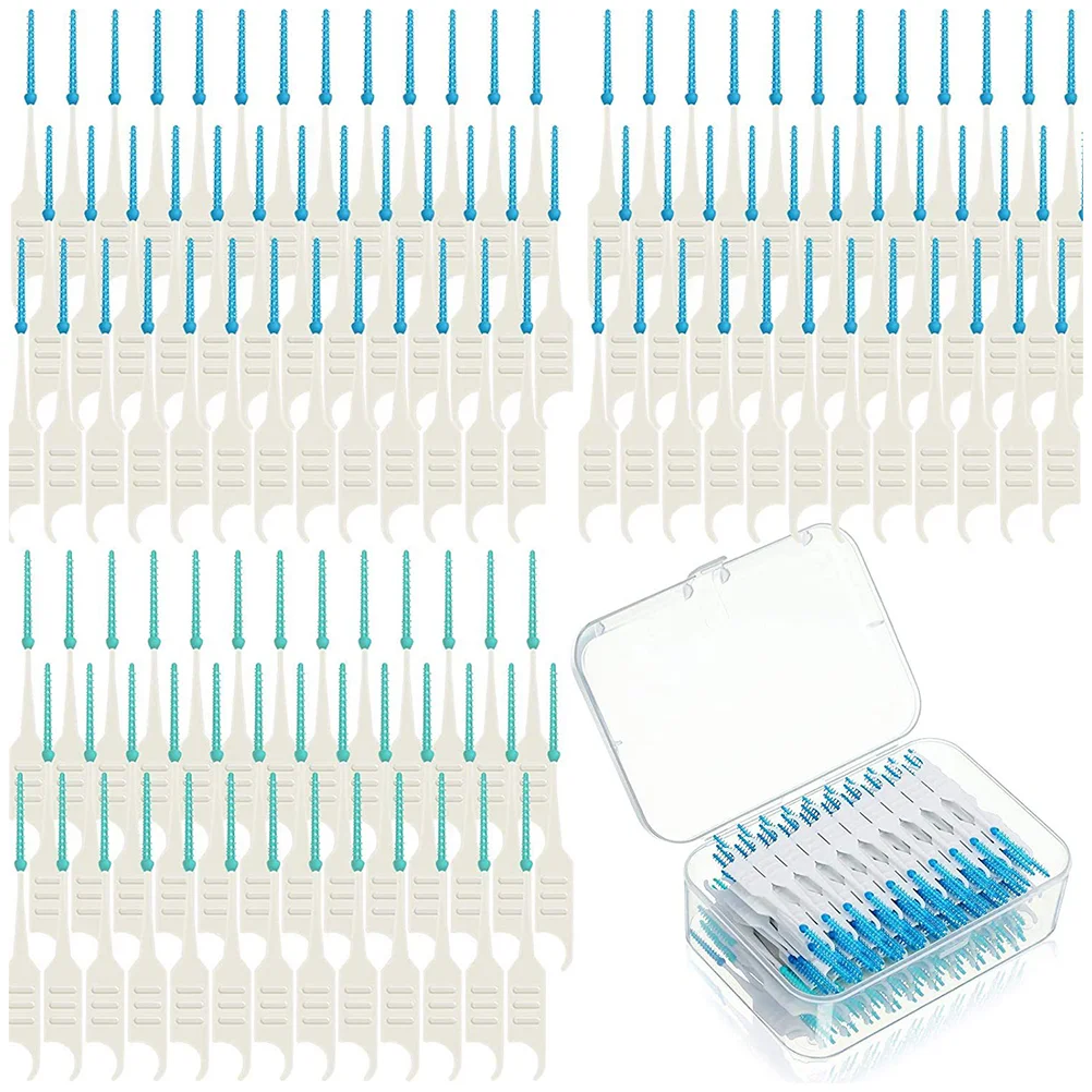 

200 Pcs Toothpick Dental Cleaning Hygiene Flosser Toothpicks Supple Plaque Brush Interdental Tool Portable Oral Care