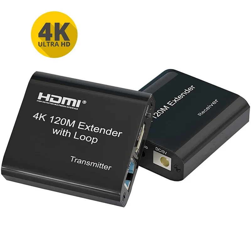 Extender HDMI RJ45 4K extender cat5 60M 120M audio Kit over ethernet cat6/5e for PS4 apple TV PC laptop HDTV | Электроника