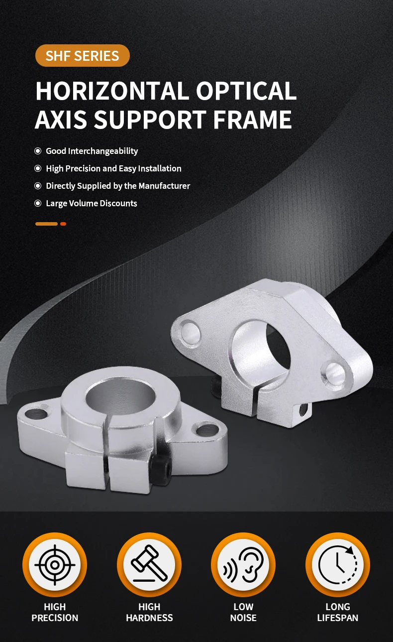 Description Picture 3 of itemFlange Mount Linear Rail SHF Series Aluminum Alloy Shaft Support Linear Rod Shaft Support SHF10 Holder Linear Rail End Bracket