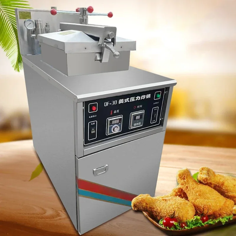 thumbnail image 1 of Freidora comercial a gas/eléctrica para pollo, freidora de alta presión para pollo y pato, gran capacidad, eléctrica, de doble uso, 1 of 4