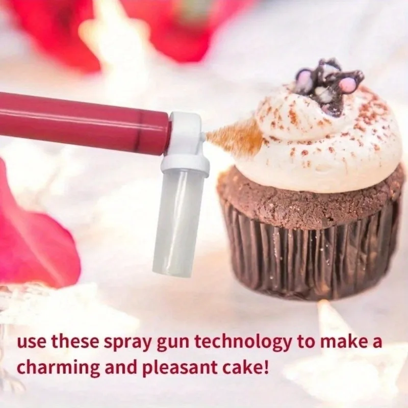 Manual Airbrush Spray Gun for Cake Decorating Baking Tool Ideal for Dessert and Cookie Making Perfect Party Kitchen Supply
