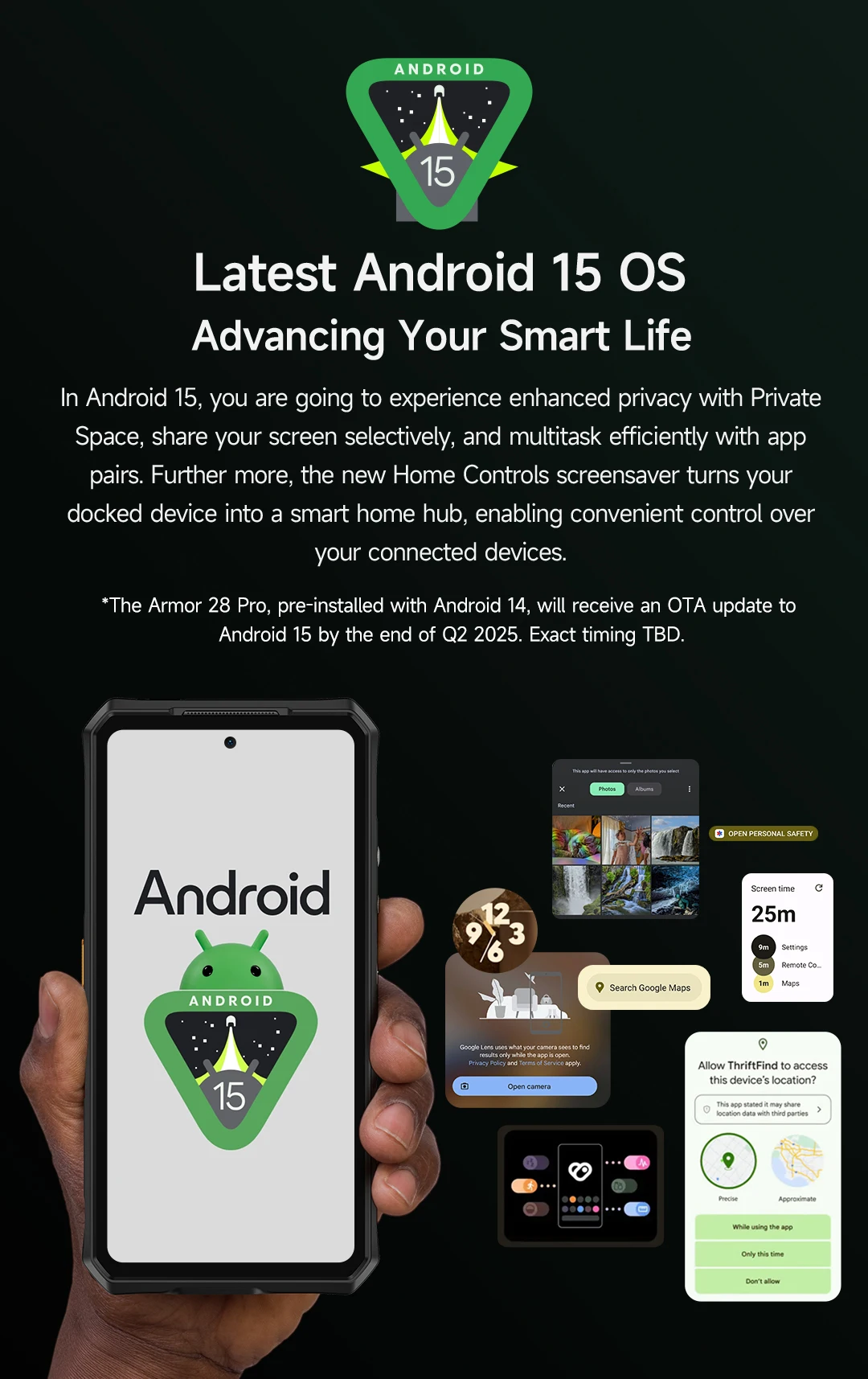 Ulefone Armor 28 Pro 5G AI Rugged Phone 512GB ROM Smartphone 120W MTK Dimensity 7300 10600mAh 6.67”AMOLED 64MP Mobile Phone