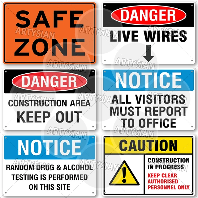 Workplace Railing Safety Metal Signs
