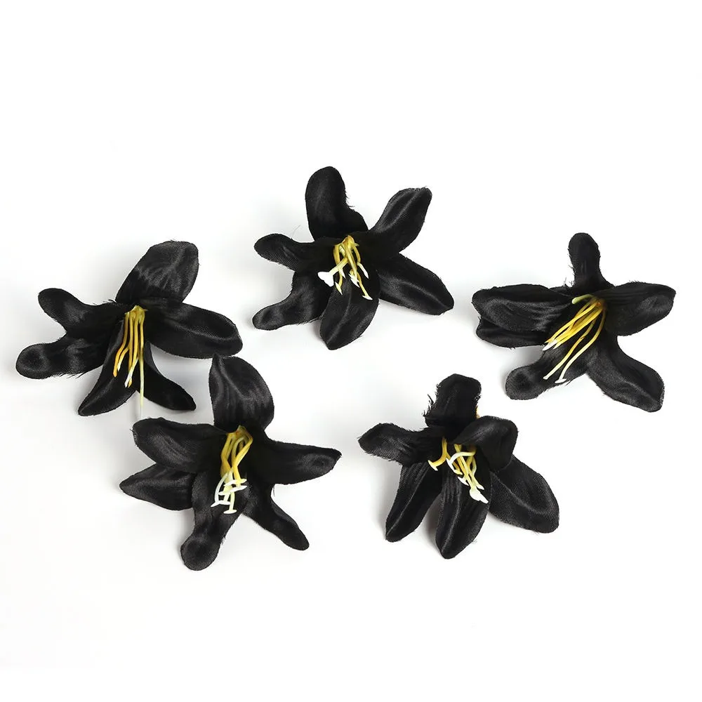 2/5/10 Stück schwarze künstliche Blumenköpfe, Hochzeitsdekoration, künstliche Blumen für Zimmer, Blumenwanddekoration, DIY-Kranz, Basteln, Geschenkzubehör – Detail 8