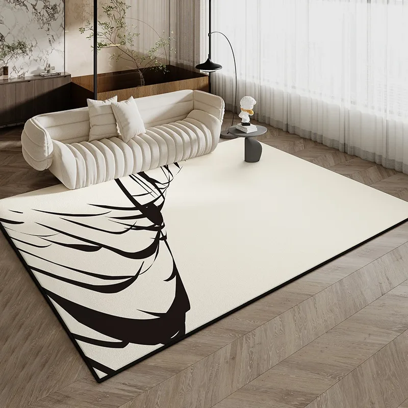 Abstract Black White Striped Rug Art Luxury Decorative Carpet Soft Large Size Living Room Carpets Machine Washable Bedroom Rugs 4