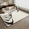 Abstract Black White Striped Rug Art Luxury Decorative Carpet Soft Large Size Living Room Carpets Machine Washable Bedroom Rugs 4