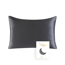 Luxurious 100% Natural Mulberry Silk Pillowcase with Lenzing Tencel Backing - 80x80cm (Ink Grey)