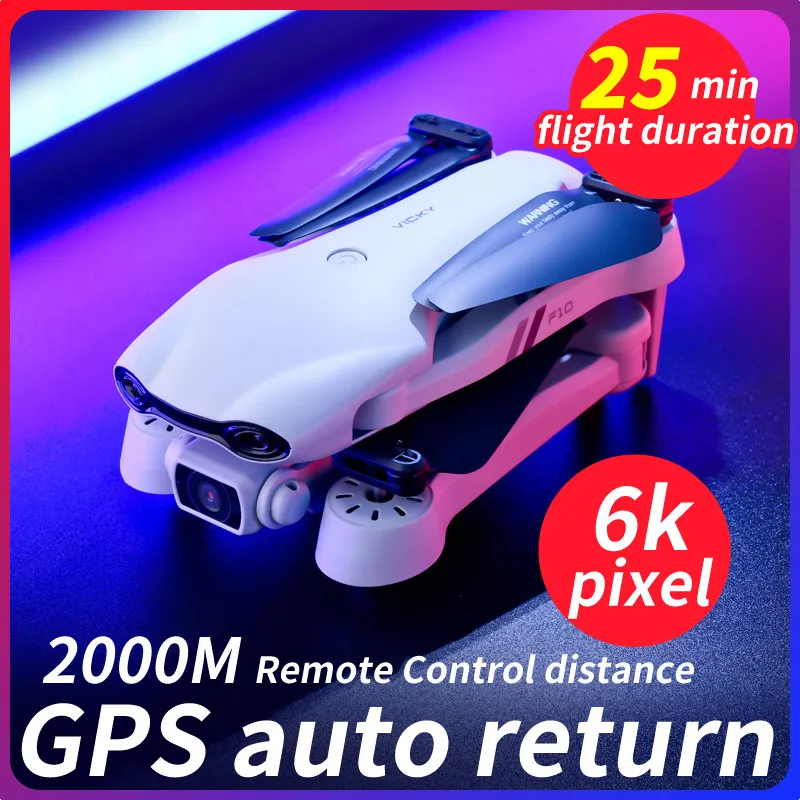F10 드론 4K 1080P HD 카메라 와이파이 Fpv RC 헬리콥터 F3 6K 전문 GPS RC 접이식 쿼드콥터 장난감 