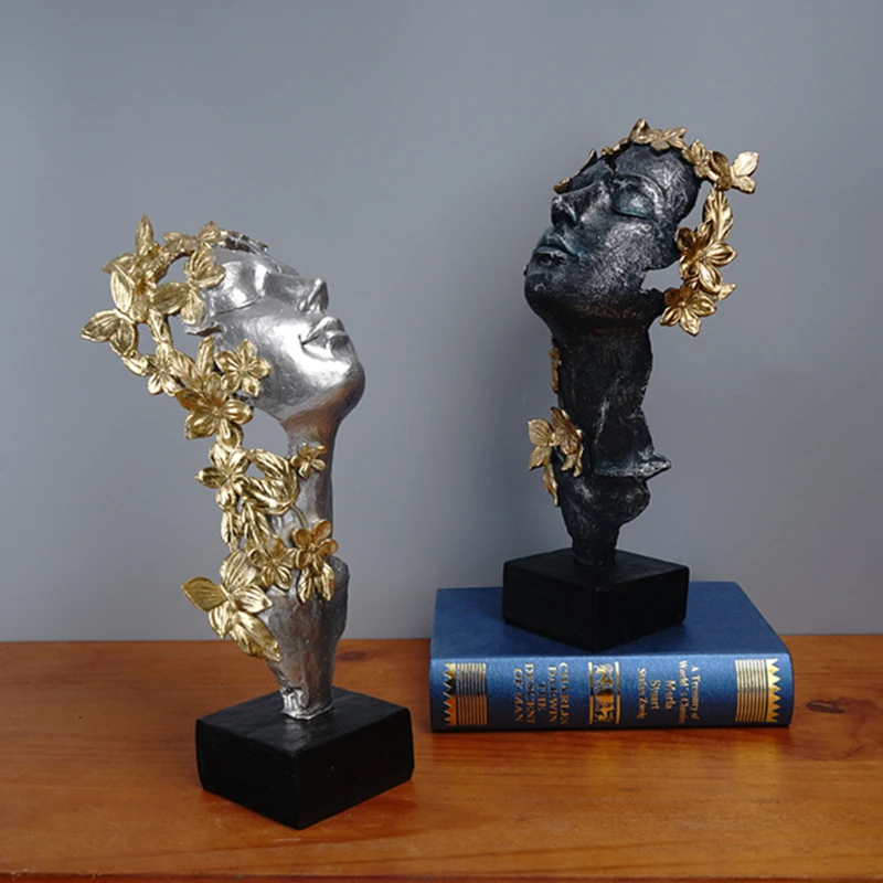 

Resin Butterfly Girl Statues Goddess Figure Figurines for Interior Modern Art Desktop Home Decor Accessories Objects