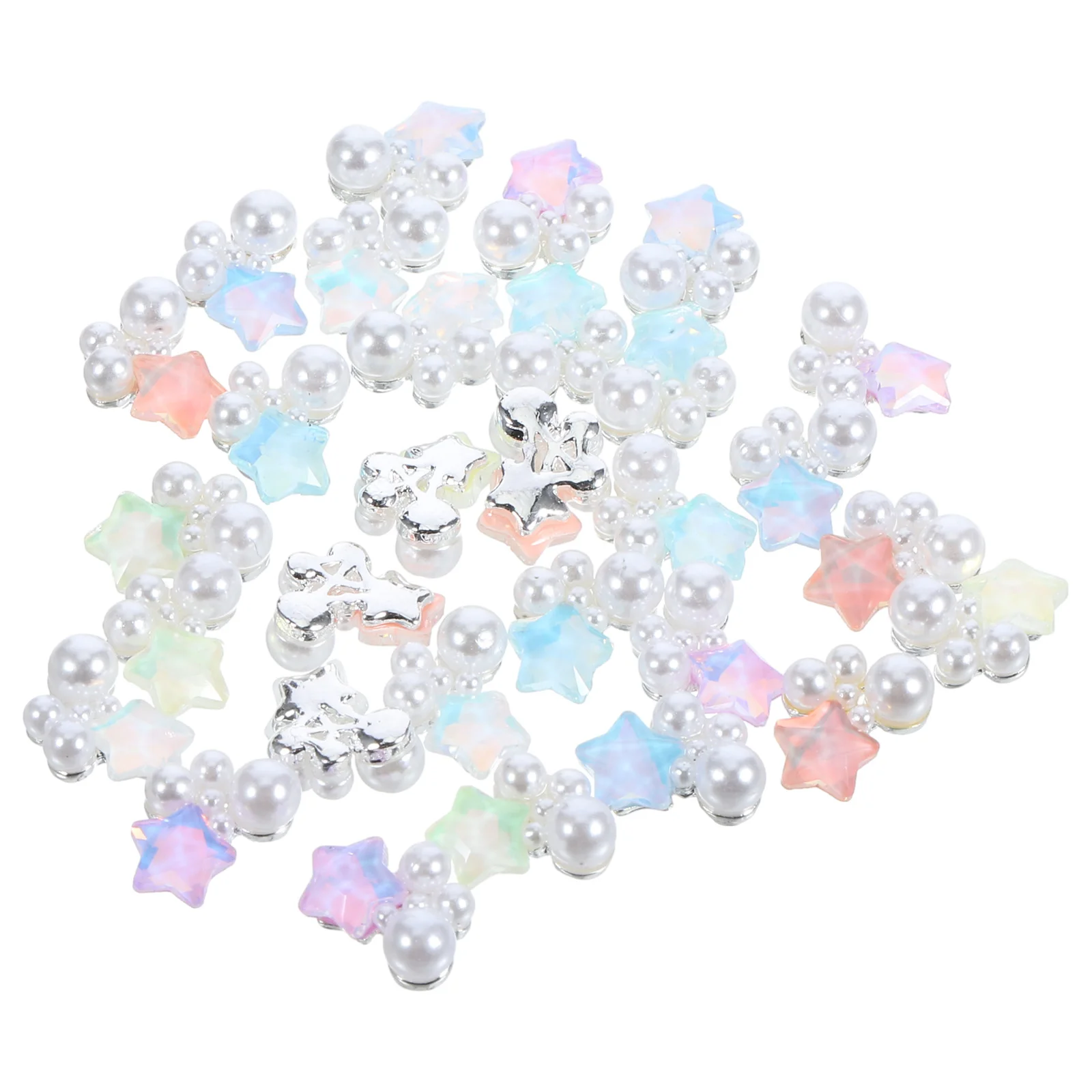 

30pcs Nail Charms Manicure Pearl Star Ornaments Women Nail Gems Nail Decorations
