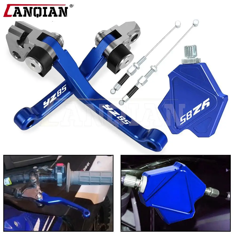 

YZ85 Dirt Bike Brake Clutch Levers Stunt Clutch Easy Pull Cable System Set For YAMAHA YZ 85 2001-2013 2014 Motocross Accessories