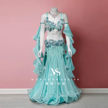 Customized Belly Dance Performance Costume New Original Custom Fresh and Elegant Fishtail Skirt Fairy Sexy Dance Clothes