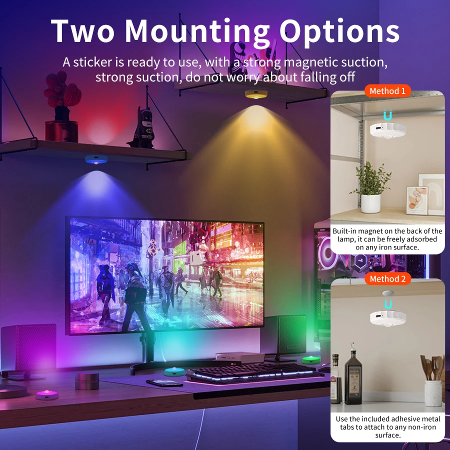 Rechargeable Wireless RGB Cabinet and Night LED Lights