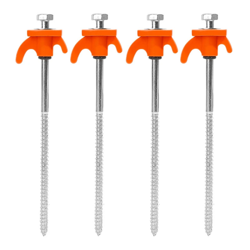 Heavy Duty Metal Spiral Ground Anchors - Set of 10 Camping Tent Stakes with Hex Socket