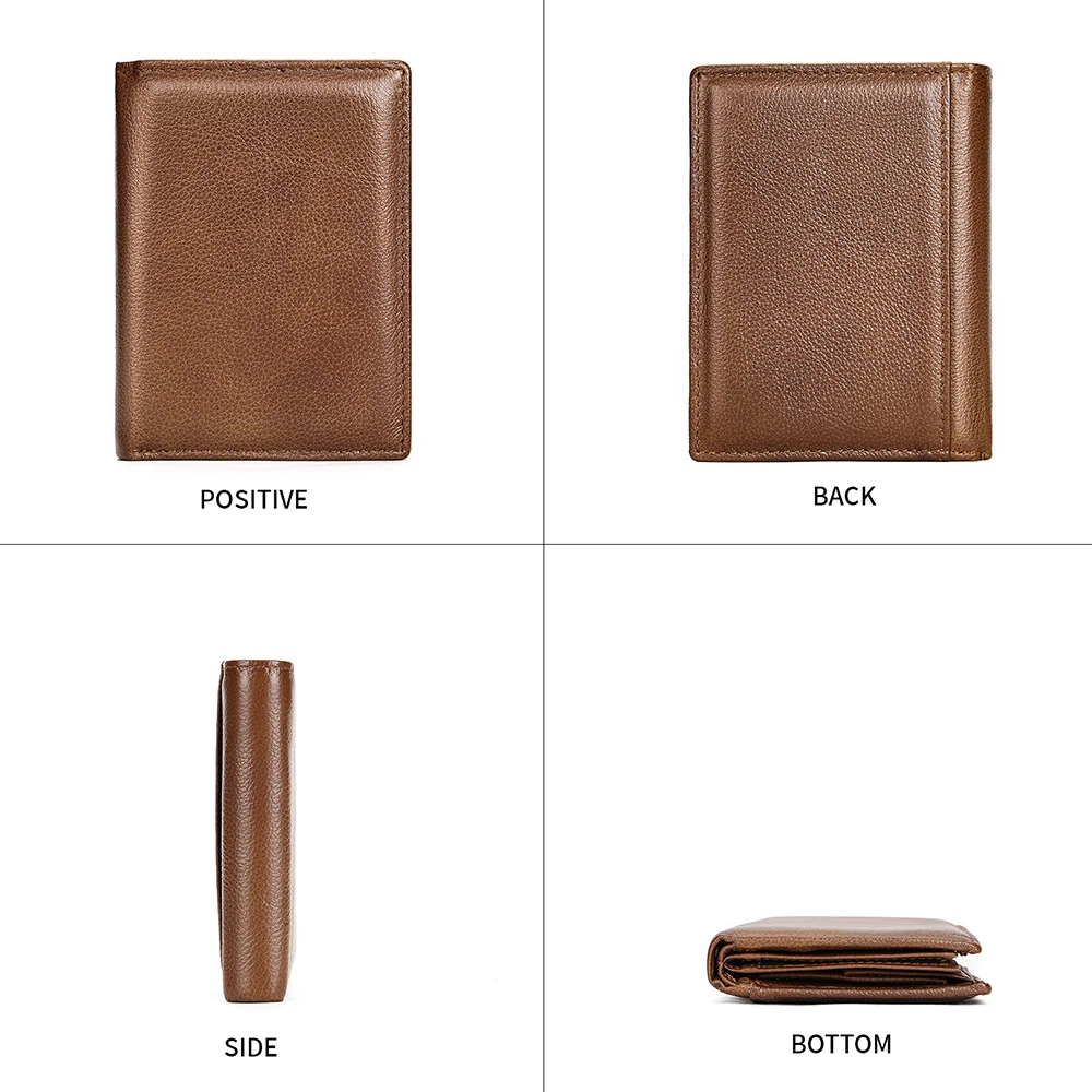 WESTAL New Hand-Made Cowhide Wallet Men's Leather Anti-Theft Cash Clip Advanced Sense Large Capacity Wallet 3