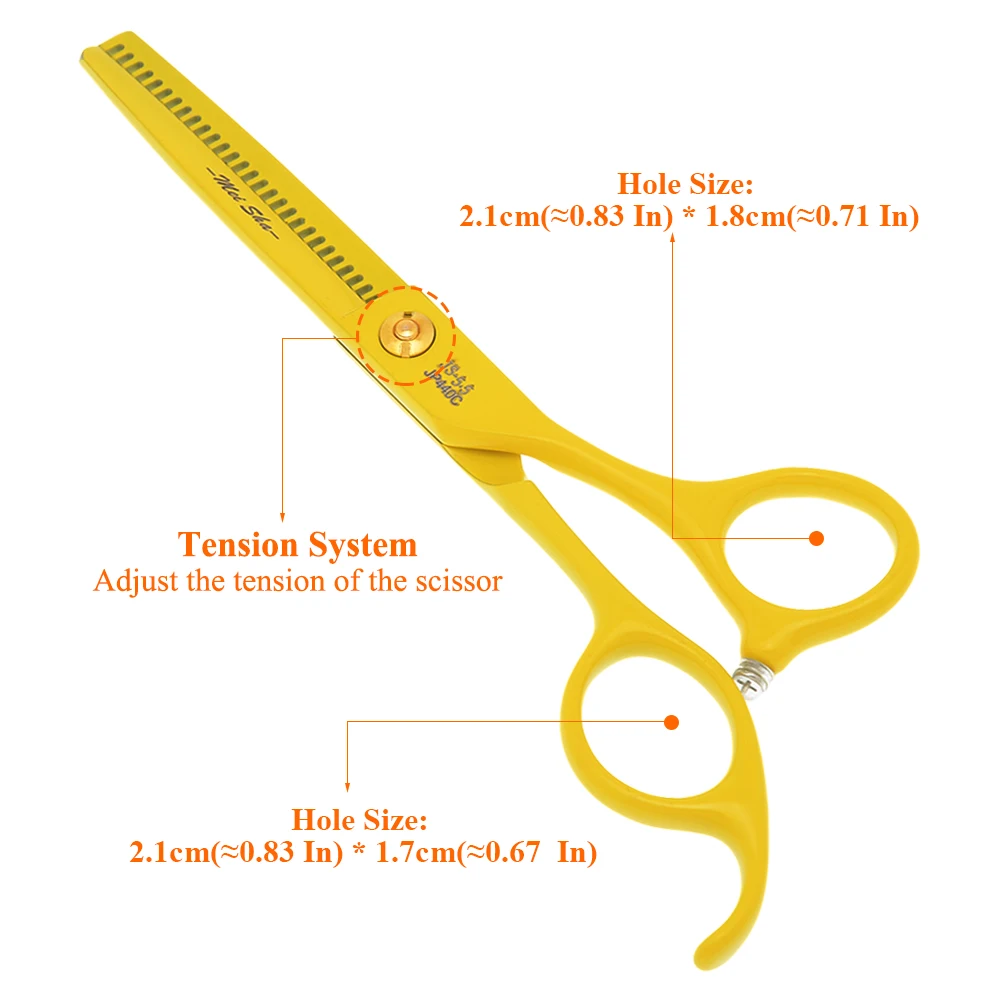 5,5" Scharfe Schere für Friseure Haarschneideschere Ausdünnungsschere Tesoura Salon Friseurschere Edelstahl A0072A – Detail 3
