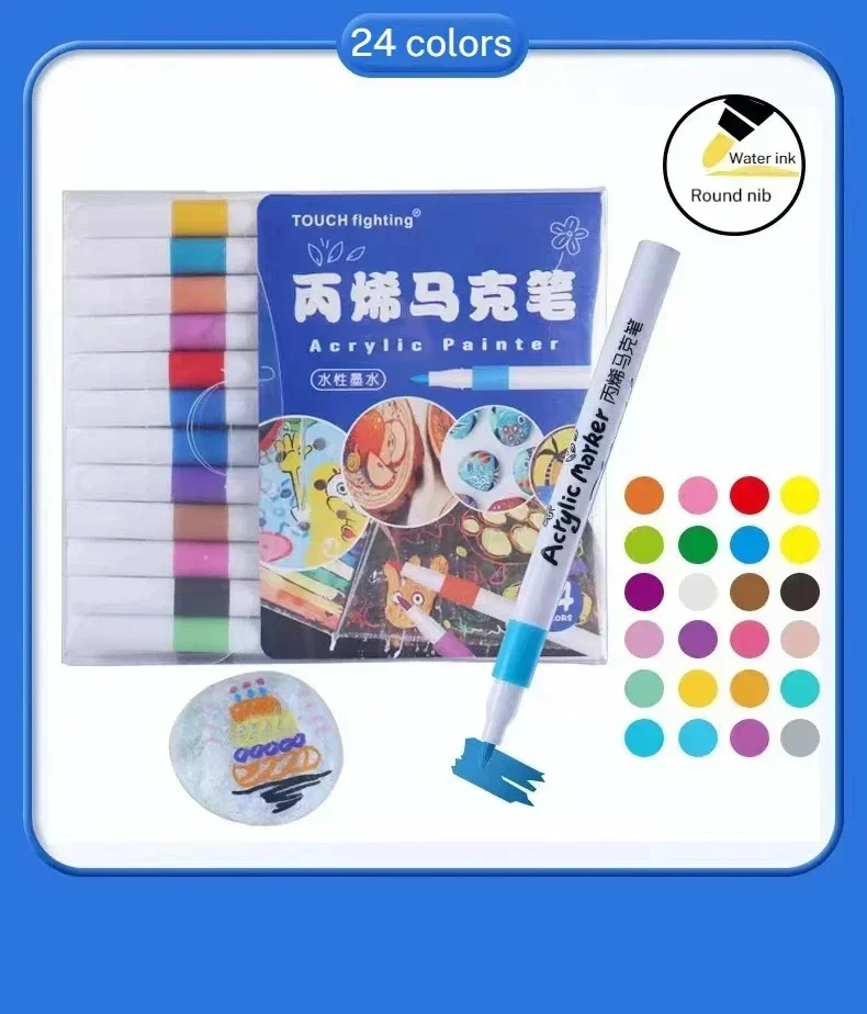 Acrylic Markers Set - 12-60 Colors Soft Tip Pens for Painting on Wood Fabric Ceramic and Glass