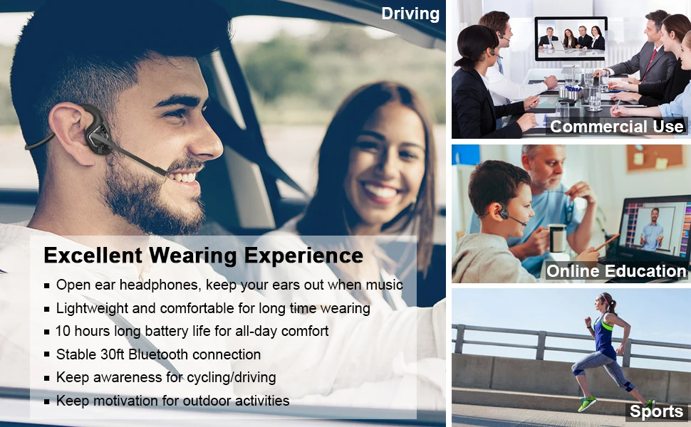 Headsets With Microphone Open Ear Wireless Bluetooth Noise Cancelling Air Conduction Headphones For Office_voghion.com