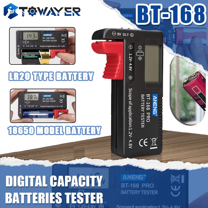BT 168 PRO Batteries Tester Digital Capacity Universal Button For