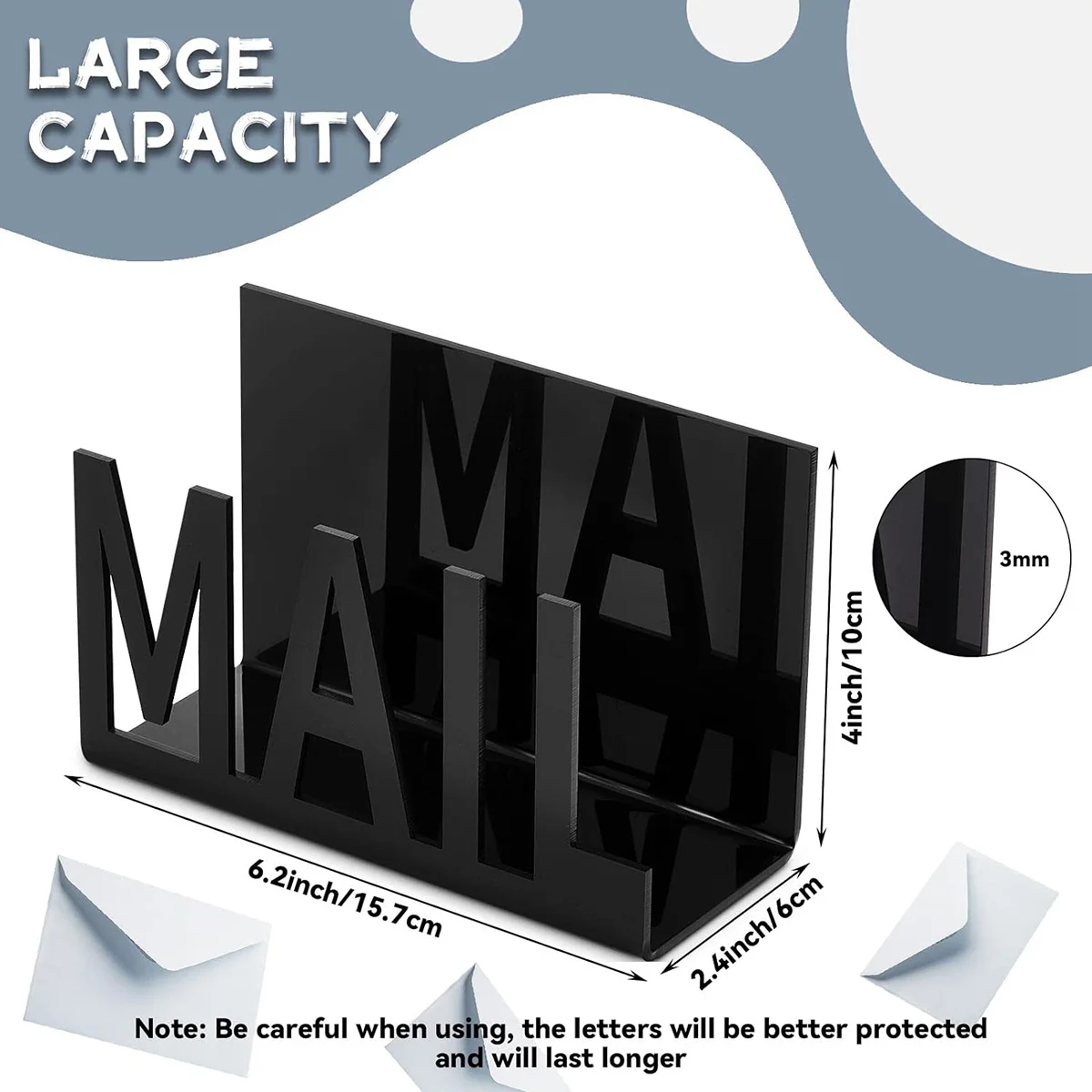 Акриловый Настольный Держатель для почтовых писем, органайзер-конверт для дома, спальни, офиса, стойка для файлов и книг