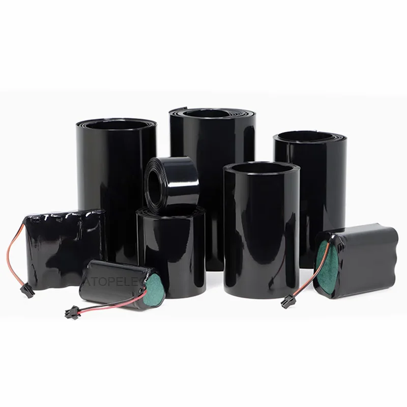 2M Black 50/55/60/66/70/75/80/85/90/103mm Wide PVC Heat Shrink Tube Li-ion 18650 21700 26650 Battery Wrap Sleeve Sheath
