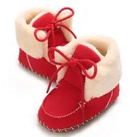 0 to 18 Months Infant Winter Snow Boots Warm Tie Up Baby First Walker Shoes for Christmas, Baby Shower 5