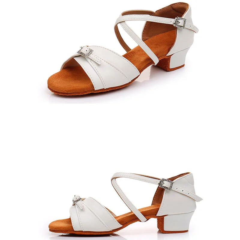 New White Shoe Ballroom Women's Latin Dance Shoes Girls Dance