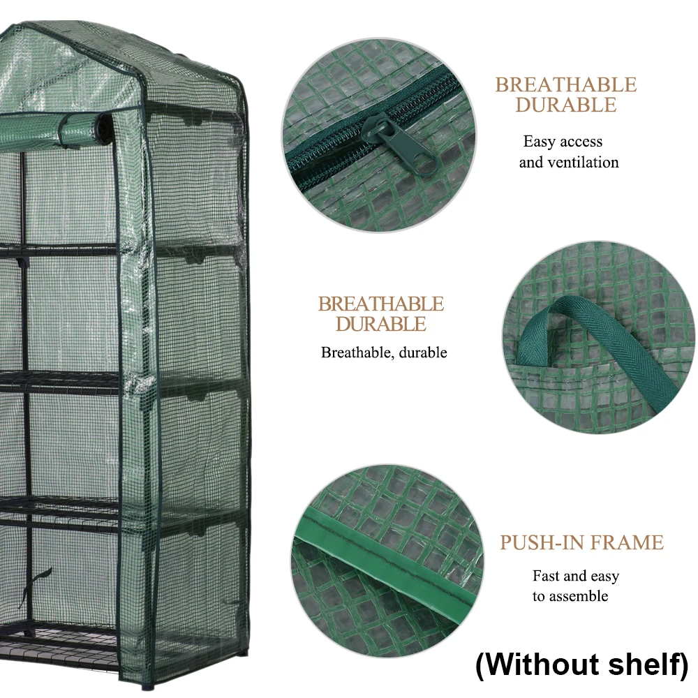 Mini Greenhouse Cover Outdoor Grow Tent Fiberglass Gridding Cloth Garden Warm Room Four Floors Growhouse Replacemet Cover
